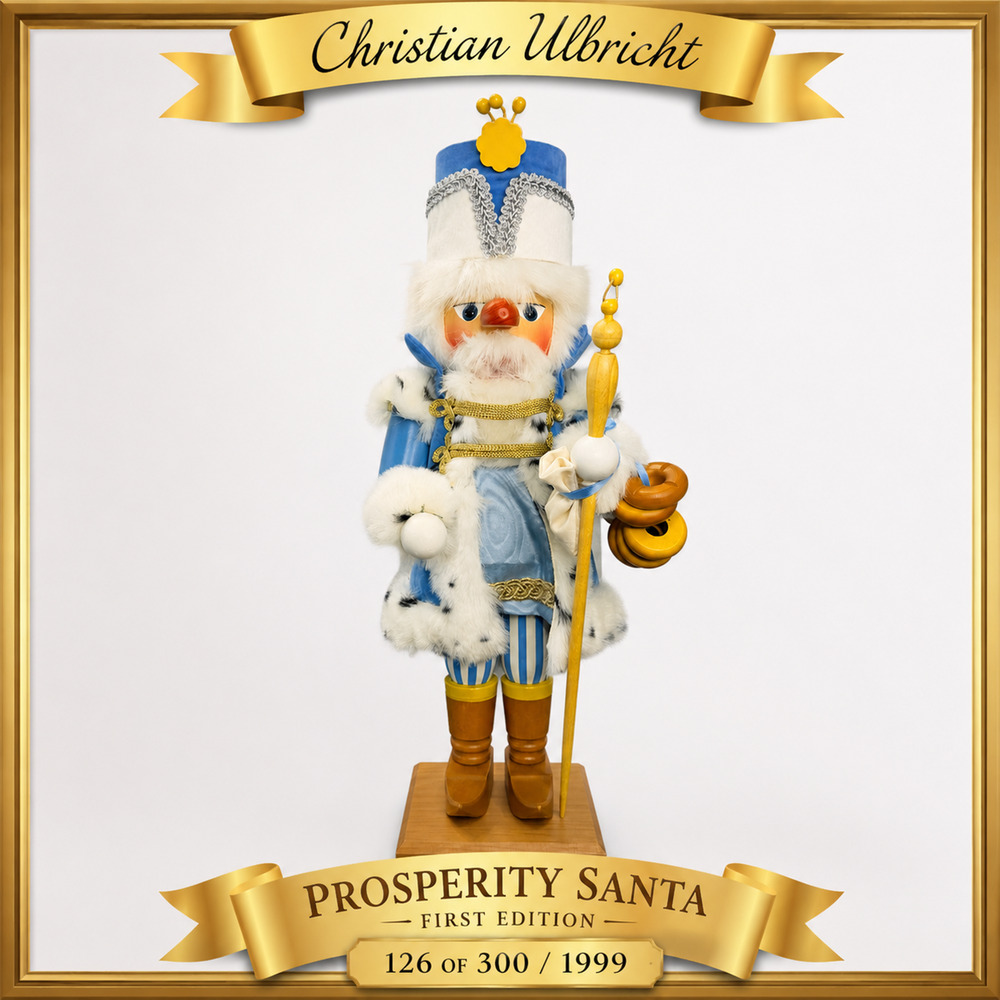 RARE #126/300 Christian Ulbricht Signed 1999 Prosperity Santa Nutcracker w/ Box